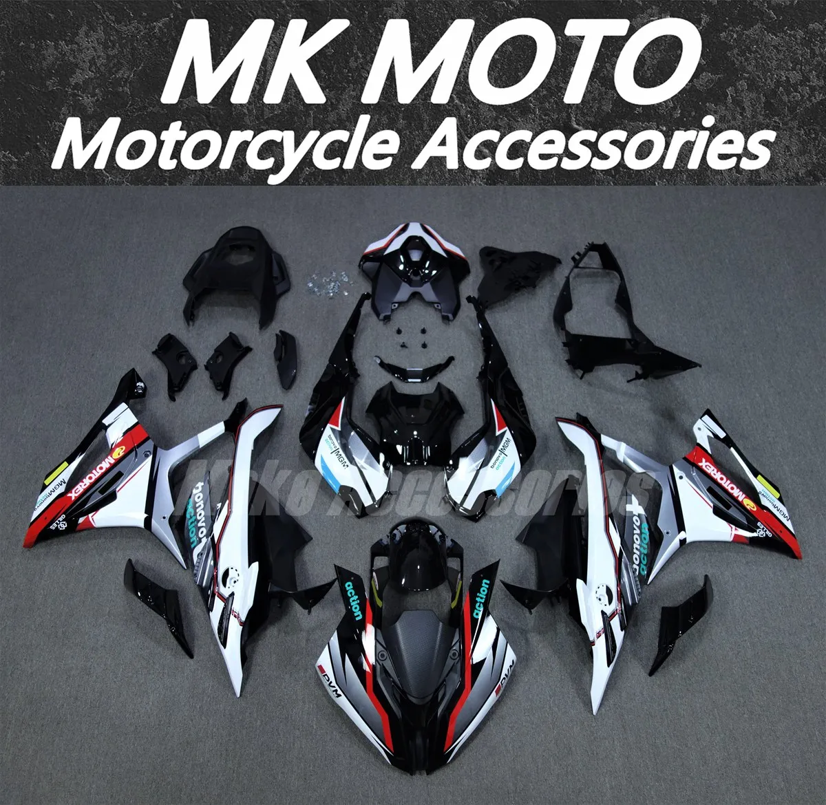 

Moke moto Fairings Kit Fit For S1000rr 2023 2024 Bodywork Set 23-24 High Quality Injection Black White Red