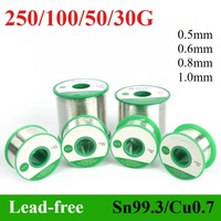 Sn99.3/Cu0.7 Lead-free Solder Wire High Purity Soldering Wire Roll for Electronic Repair Environmental Protection tin Wire Flux