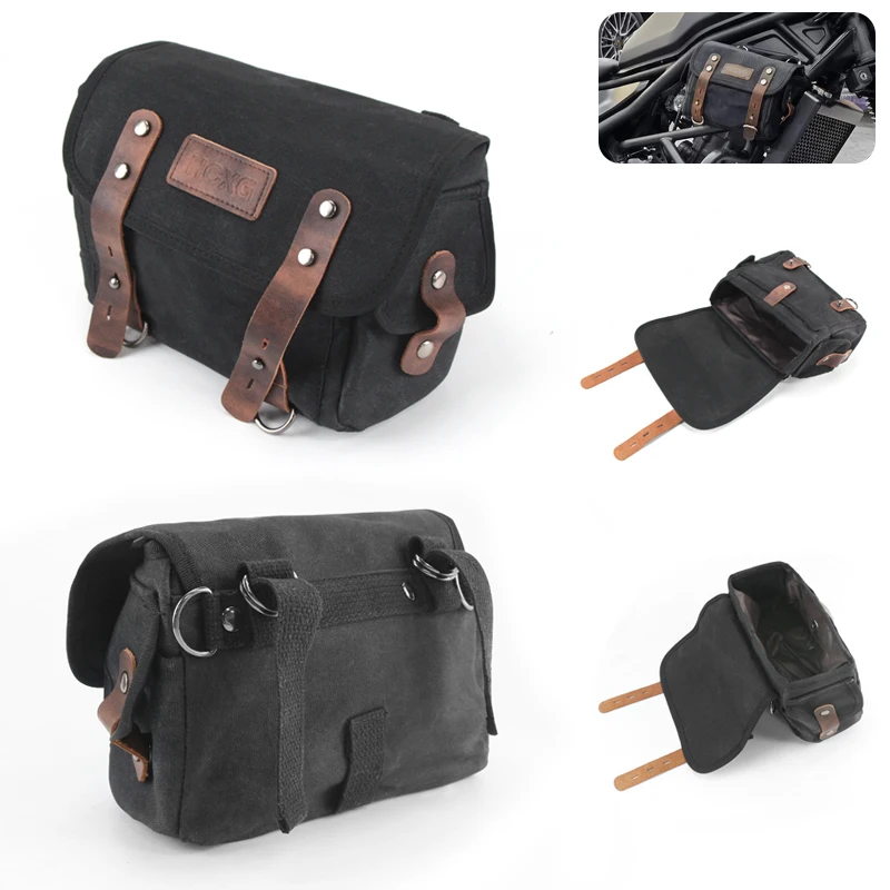 Motorcycle Side Bag Retro Rear Seat Bag Mopeds Waterproof Tail Bag Motorbike Hanging Bag Front bag Universial