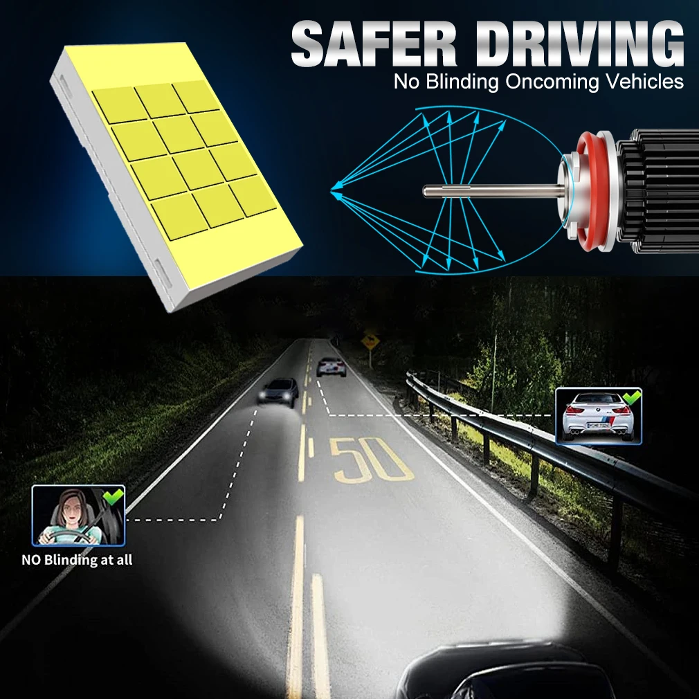 S&D H8 H11 LED CANBUS Fog Light Bulbs 80W H7 LED HeadLight 9005 HB3 9006 HB4 6000K Led Daytime Running Driving Lamp 30000LM 12V