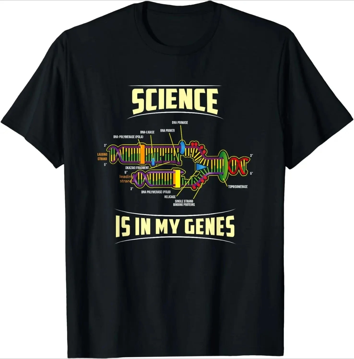 

Science Is In My Genes DNA Replication Graphic Tee Men's Cotton Short Sleeve T-Shirt