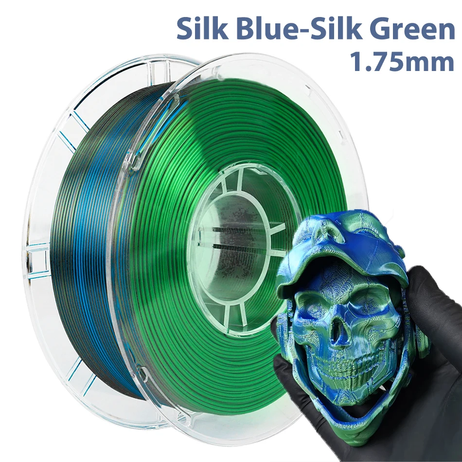 1.75mm 250g 500g 1Kg Two Color PLA Filament 3D Printer Silk Blue Green 3D Printing Material Magic Dual Color Sublimation Duotone