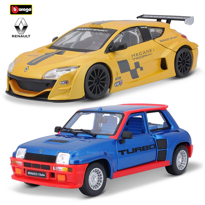 Bburago 1:24 Renault 5 Turbo Megane Benz 300SL Ford Alloy Luxury Vehicle Diecast Car Model Toy Collection Gift Birthday Present
