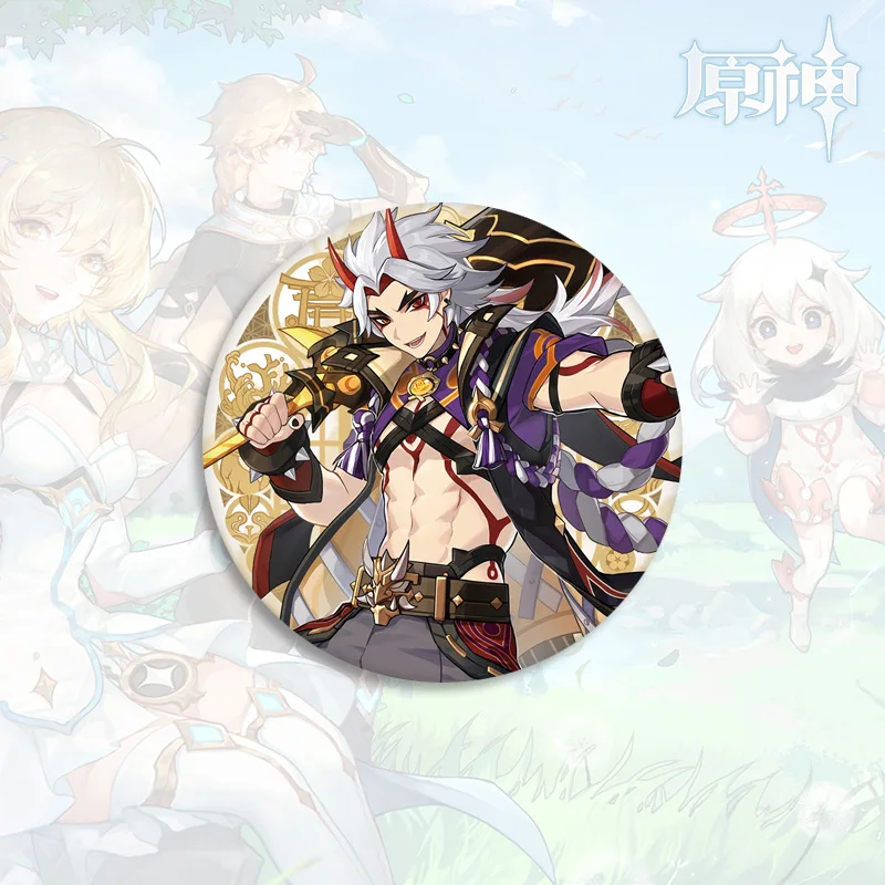 Game Genshin Impact 58mm Brooch Pin Shenhe Yun Jin Yae Miko Hu Tao Cosplay Badge Accessories Clothes Backpack Decoration Gifts