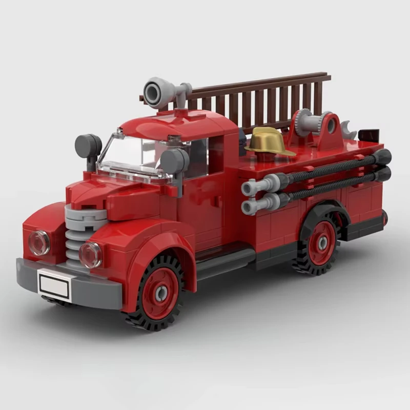 

186 pieces MOC city rescue vehicle 1940s fire truck model DIY puzzle assembly building block toy children's birthday gift