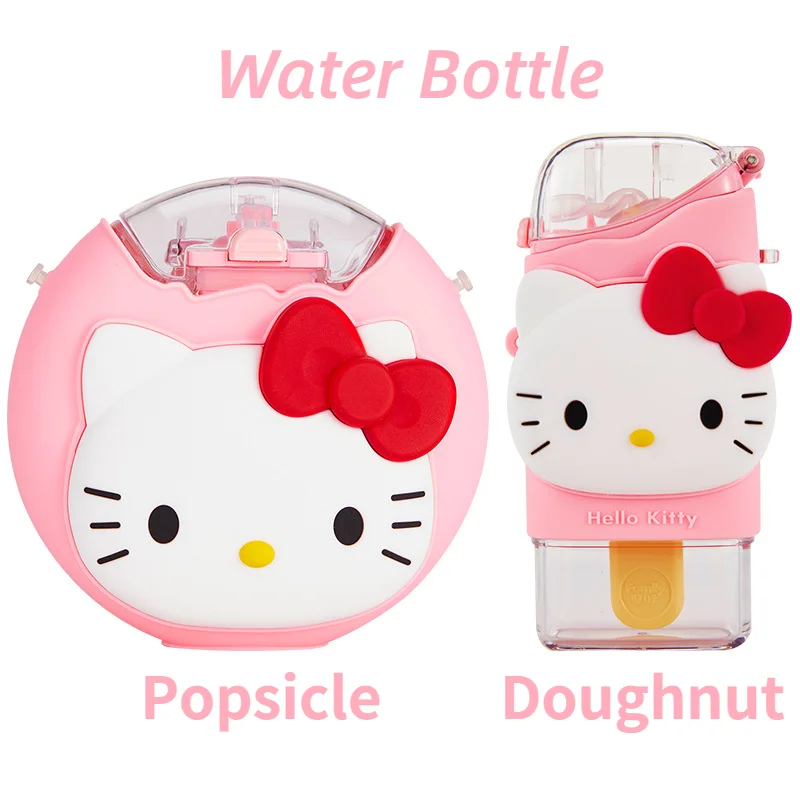 

Sanrio, бутылочка для воды с соломинкой Hello Kitty, пончик с мороженым, креативные Мультяшные Портативные Детские чашки для кормления детей