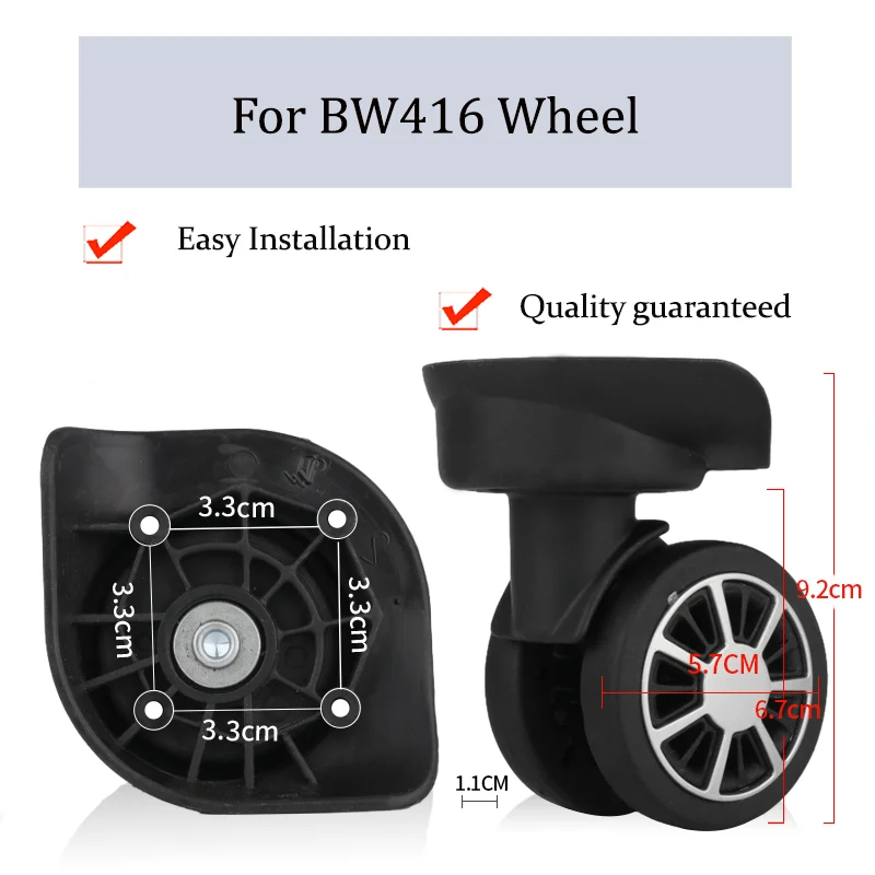 

Suitable For BW416 Nylon Luggage Wheel Trolley Case Wheel Pulley Sliding Casters Universal Wheel Repair Slient Wear-resistant