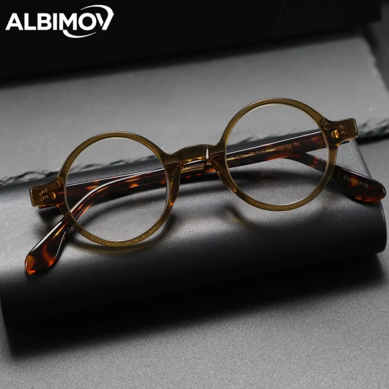 

Материал пластины, ацетатное волокно, очки для чтения при близорукости, круглые японские оптические фотохромные очки по рецепту, мультифокальное стекло