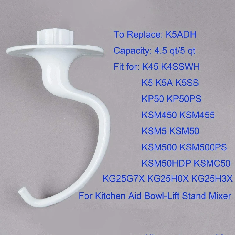 Spiral Coated Metal Dough Hook And Dough Hook Mixing Head For K5ADH K5SS K5ADH AP3772068 Inclined Bench Mixer,Bread Hook