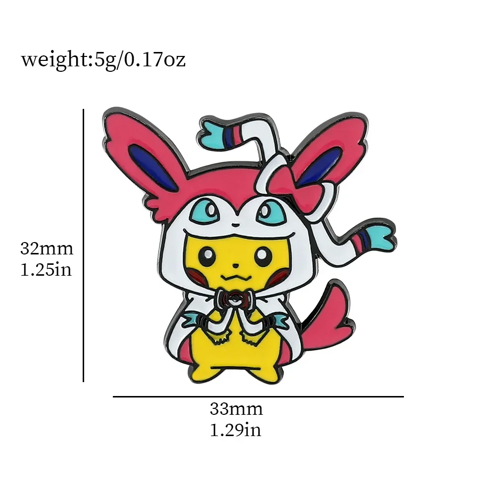 Pokémon pikachu Enamel Lapel Pins Pikachu Anime Figures Cosplay Eeveelution Toys Brooches Fashion Jewelry Women Metal Badge Gift