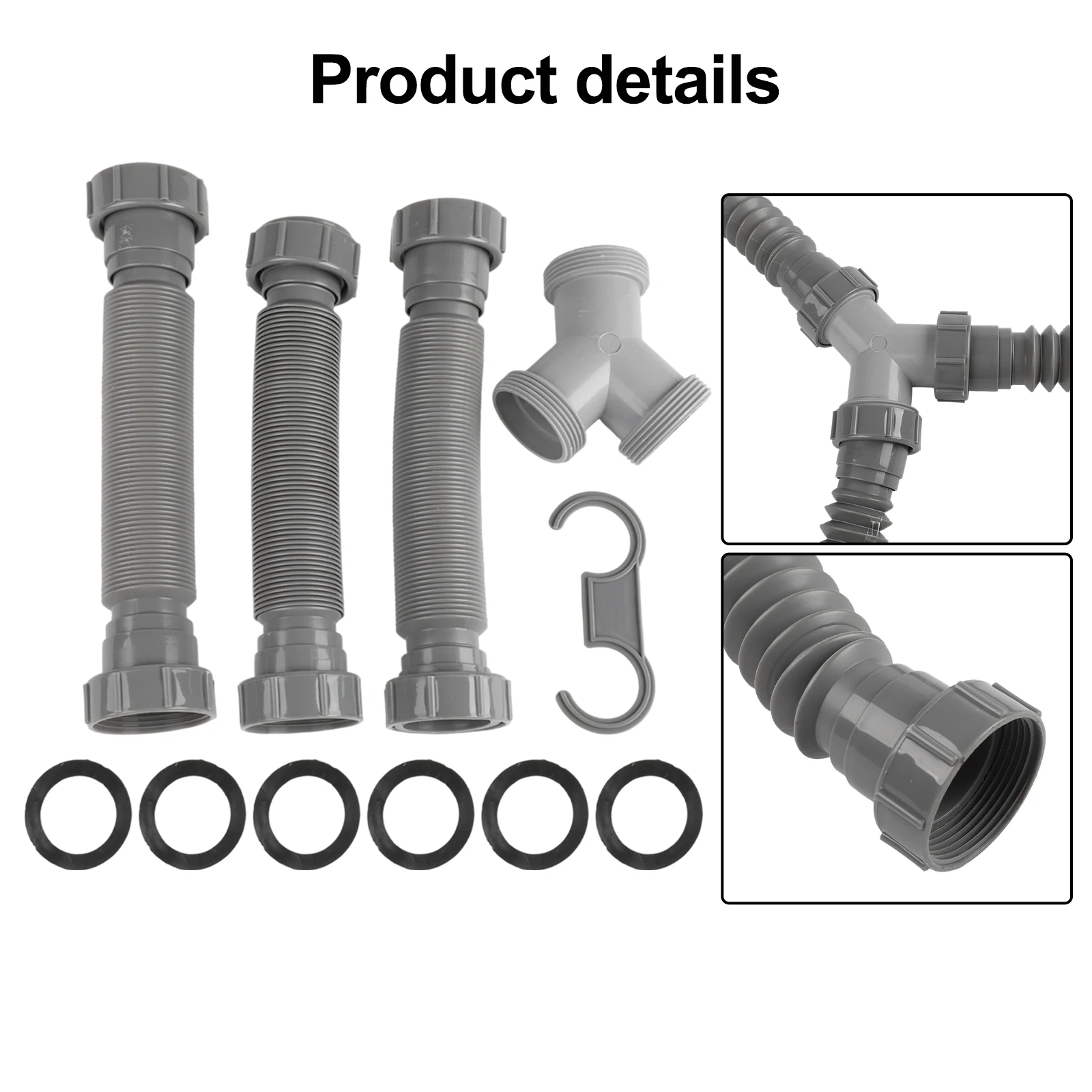 Comprehensive Drainage Kit Adjustable P Trap Easy Installation In Tight Spaces Extendable From 20 To 80 Cm 20 To 80 Cm