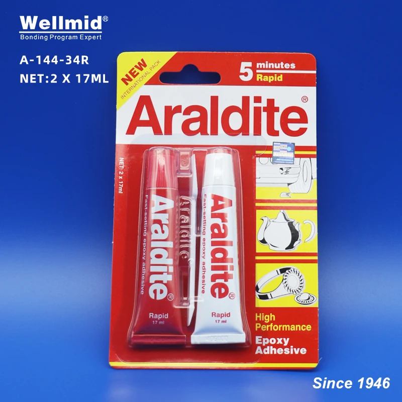 Araldite 2 × 15 ml 2 x 17 ml Original klarer 5-Minuten-Schnell-Hochleistungs-Epoxidkleber für Holz, Haushalt, Glasschmuck, AB-Kleber – Detail 3