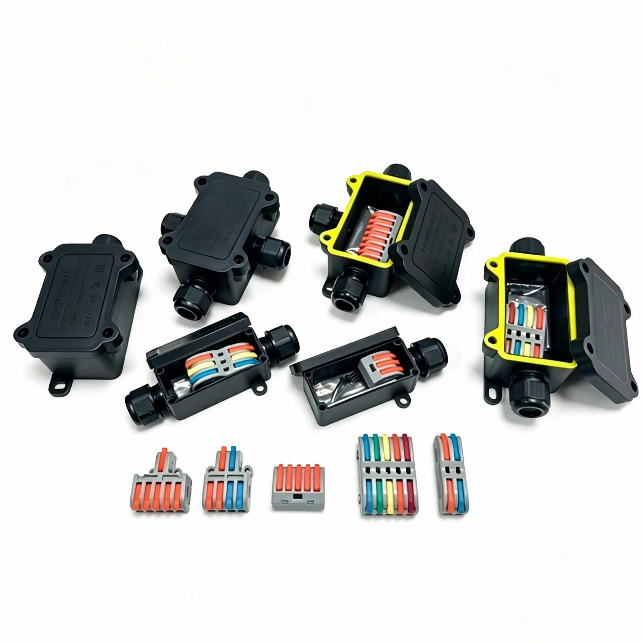 IP68 Waterproof Junction Box Outdoor Cable Connector Box Rainproof LED Wiring Enclosure Can Be Soaked In Water for Project Lamp