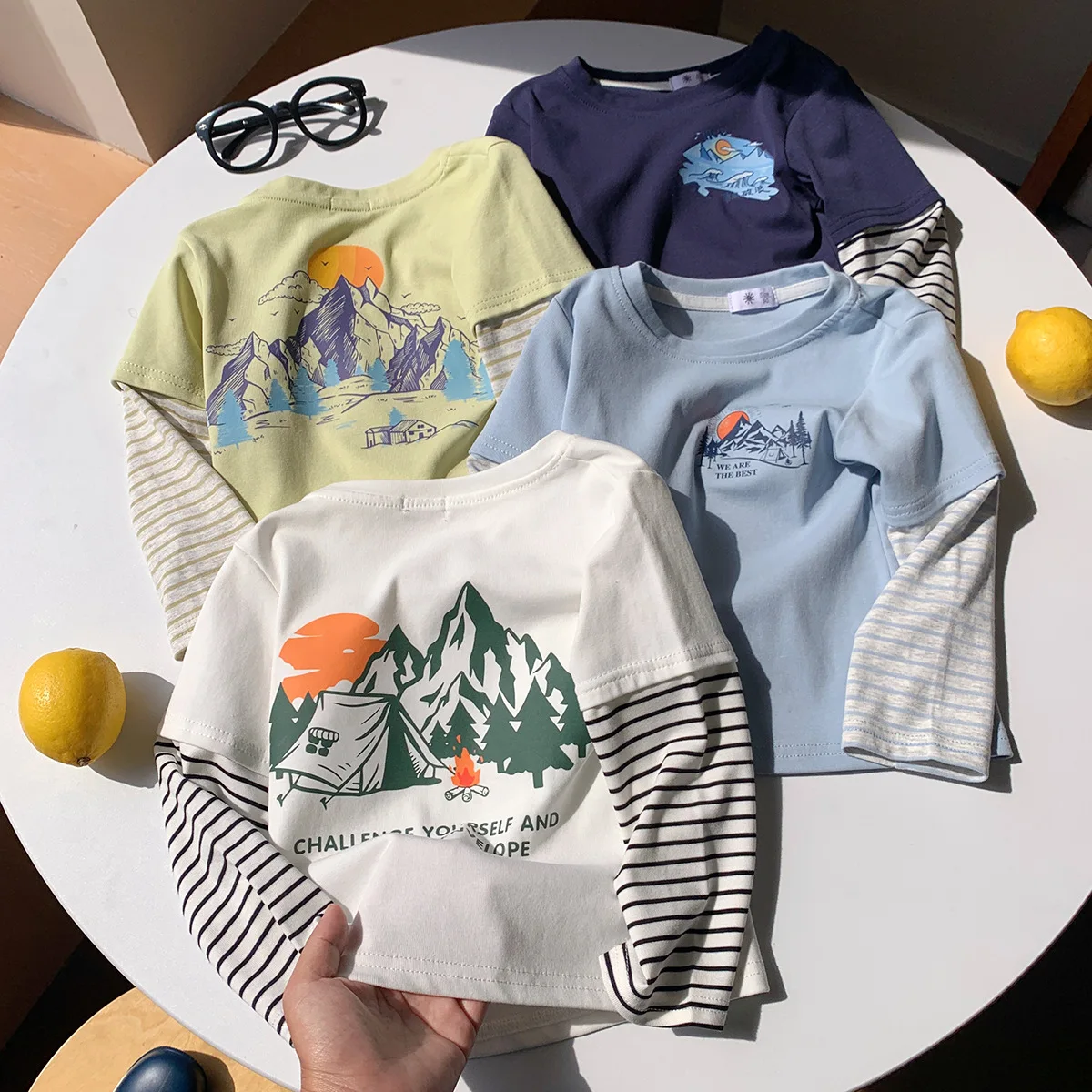 2-10T Toddler Kid Baby Boy Girl T Shirt Autumn Winter Clothes Long Sleeve Print Top Casual Plain Loose Tshirt Outfit