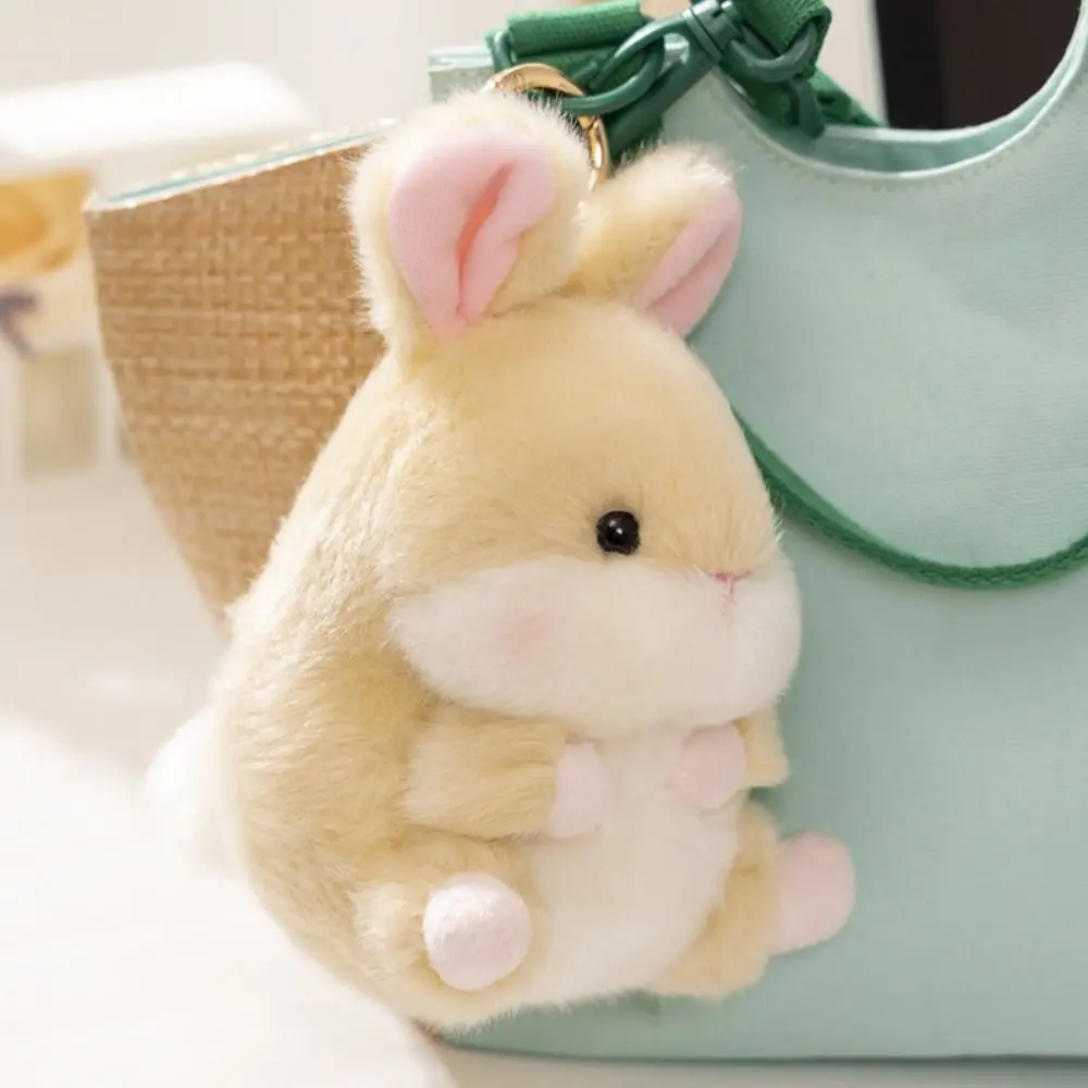 Muñeco de conejo de peluche de hámster, colgante de pingüino, elefante, cerdo, vaca, llavero de peluche de 13cm, sello de cerdo, muñeco de conejo, llavero de felpa para niña