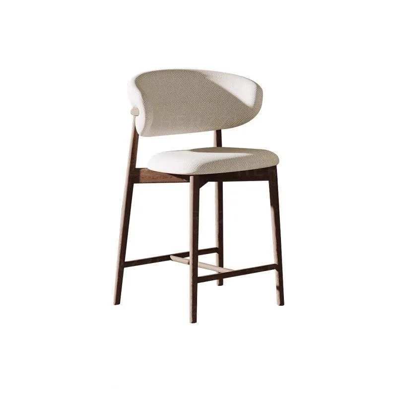

✗x Nordic Modern Minimalist Light Luxury Solid Wood High Bar Stool with Backrest Designer Style for Home Bar Internet-Famous^