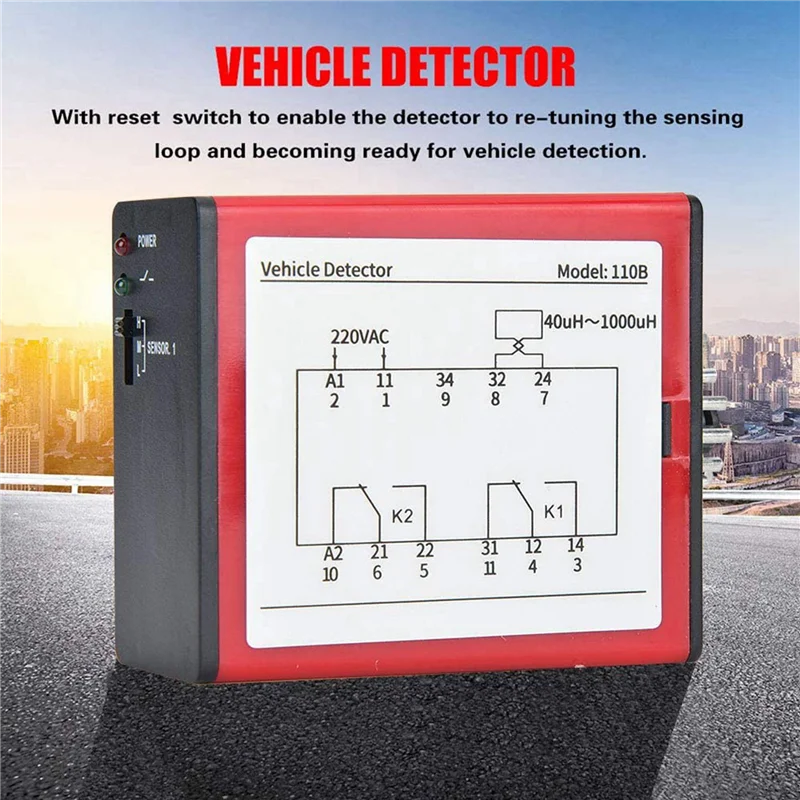 【Hot Items】2X 110B Vehicle Detector AC220V Single Channel Inductive Vehicle Loop Detector For Car Parking Lot Access Control