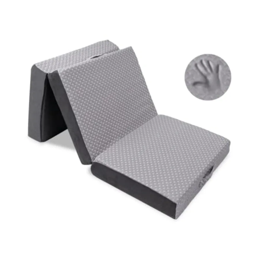 

Раскладной матрас-кровать Trifold, 6 дюймов, портативный, складной, из пены с эффектом памяти, с моющимся чехлом, для кемпинга, автодомов, путешествий, ночевок, 7