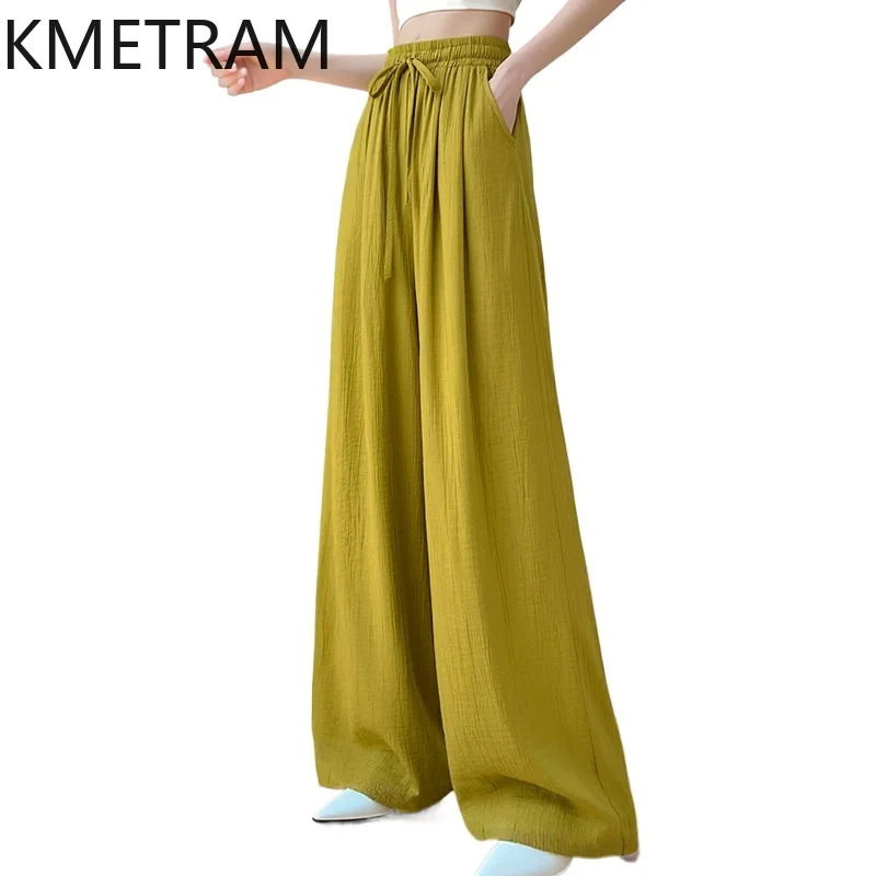 

KMETRAM Summer Wide Leg Pants for Woman High Waisted Casual Baggy Pants Floor Length Trousers 2026 Women Clothes ropa de mujer