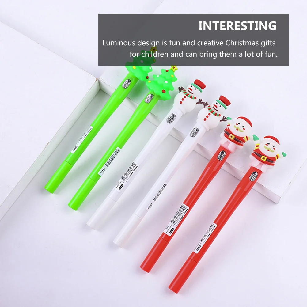 

1Set 12Pics 0.5mm Glow-in-The-Dark Gel Pens Christmas Themed Luminous Student Pens Writing Tools Decorative School Supplies
