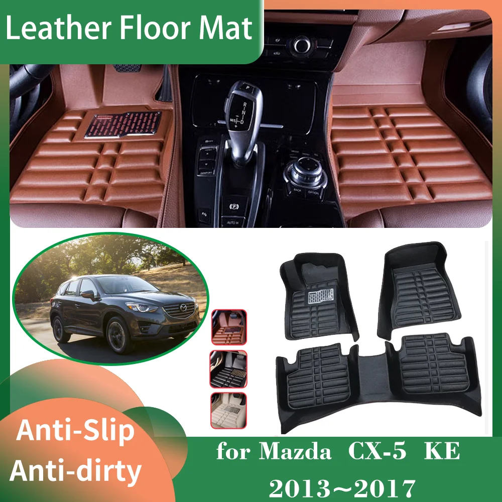 

Car Leather Floor Mat for Mazda CX-5 CX5 KE 2013~2017 2014 2015 2016 Foot Interior Liner Waterproof Carpet Pad Custom Accessorie