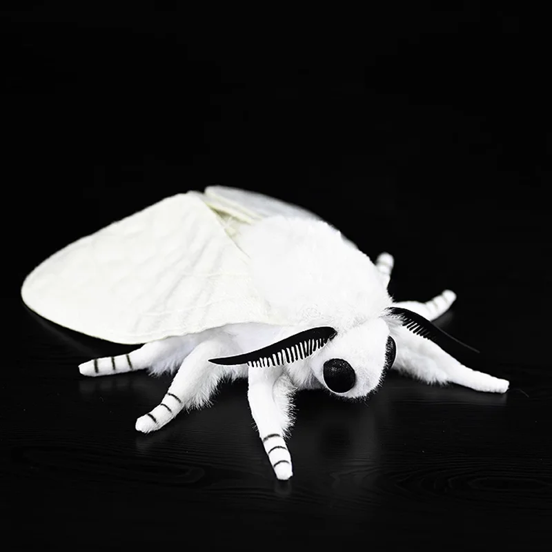 Realista outono webworm brinquedos de pelúcia insetos macios traça branca animais de pelúcia brinquedo coleção presentes