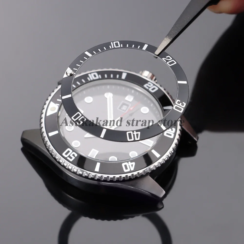 Ceramic Lui Alloy Bezel 37.5mm for Rolex for Water Ghost for Seiko Scale Ring Watch Cases Movement Watch Ring Parts Accessories
