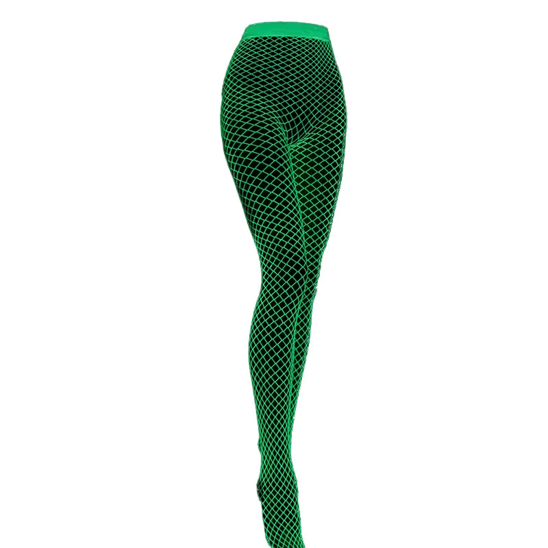 Novelty Sexy Hollow Out Glowing Fishing Net Tights Pantyhose Women Glitter Party Pantyhose Bar Stockings Lace Garter Socks