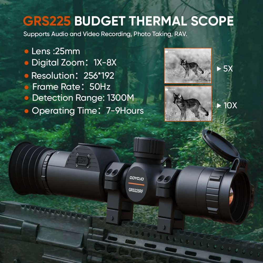 

GOYOJO1X-8X 256x192 IR thermal imaging monocular telescope with 8 modes to choose from. Night vision device 905nm