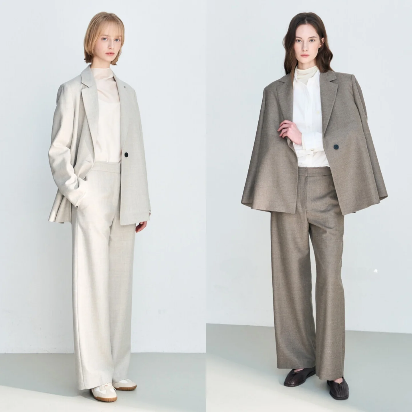 

Spring Workwear Two-Piece Suit Set Wide Leg Pants Commute Versatile Top Bottoms Matching Professional Women's Clothing