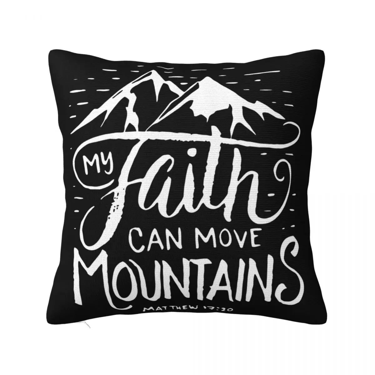 Men My Faith Can Move Mountains Bible Verse Christian Jesus God Cotton Tops Funny OTee Plus Size Pillow Case