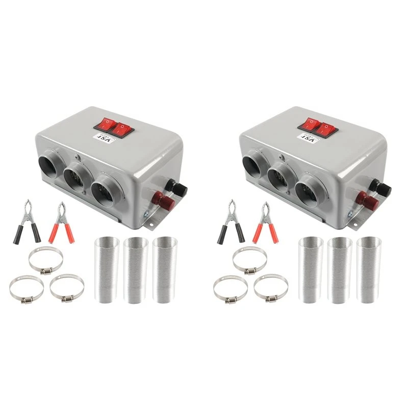 ABTC-2X 600W Car Universal Electric Heater Kits 3 Hole 12V DC Heating Fan Defogger Glass Defroster Demister