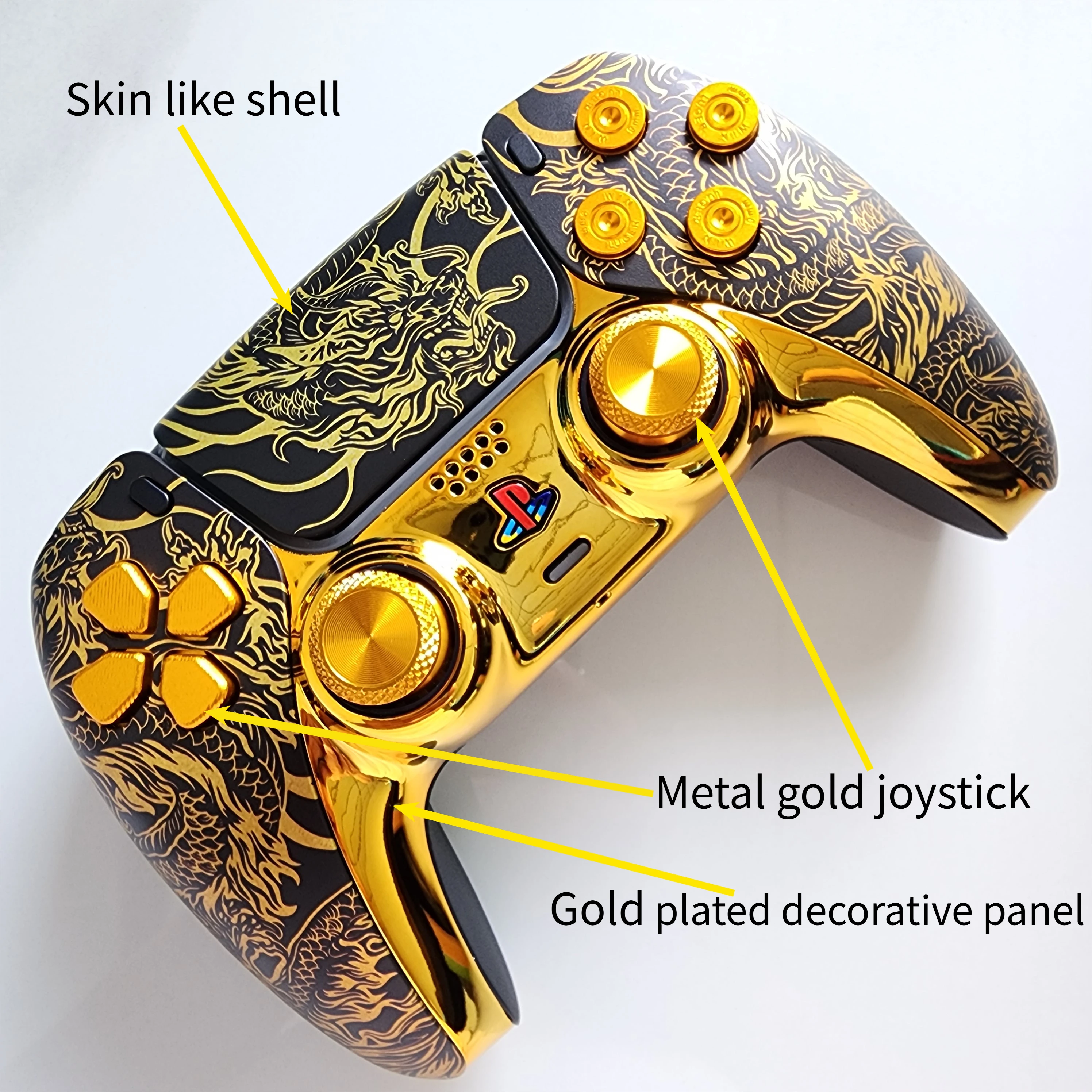 NEW Johnny Old Video Gamer Golden Dragon Handmade Original Gamepad Hall TMR Electromagnetic Joystick Wireless Gaming Controller