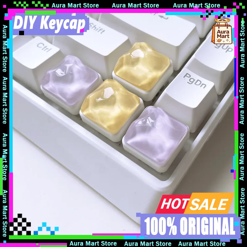 Crystal Jelly Themed DIY Keycap Resin Custom Original Artisan Personality Creativity Keycaps for Mechanical Keyboard Accessories