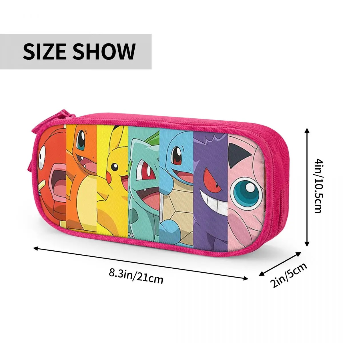 Imagem -06 - Pokémon Group Shot Poke Portrait Rainbow Pencil Cases Pen Box Bolsa Student Large Storage Students School Cosmetic Pouch