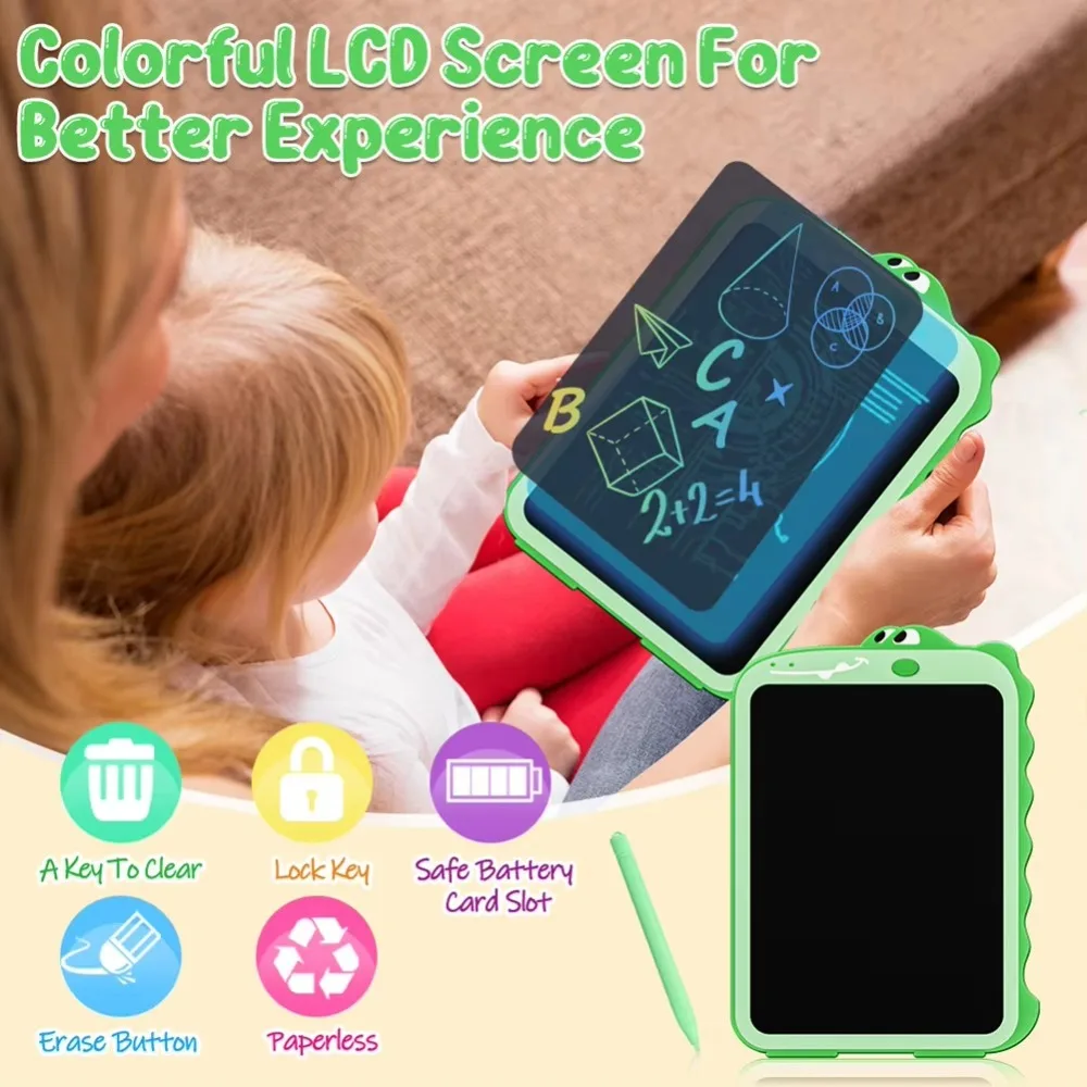 การเรียนรู้ของเล่น 8.5 นิ้ว LCD เขียนแท็บเล็ตกราฟิกอิเล็กทรอนิกส์ Erasable Drawing Board สีสัน Graffiti Doodle Board สําหรับเด็ก