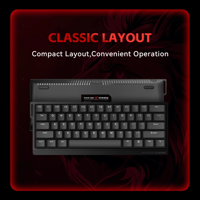 FGG MADLIONS MAD 60/68 HE Wired Gaming Keyboard Magnetic Switch 8K 60% Layout Hot Swappable Rapid Trigger RGB Custom Keyboard