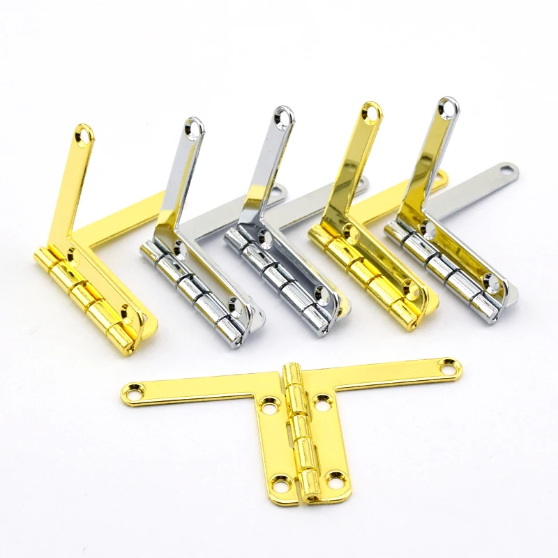 

10Pcs 30x33mm Max Open 180deg Retro Jewelry Boxs Hinge Support Iron Spring Hinge Retro Bronze For Miniature Furniture Hinge