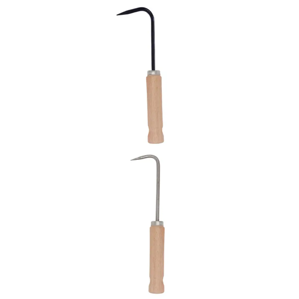 

2pcs Garden Root Extractor Tool Premium Manual Weeder Metal Weeding Device Portable Soil Loosener Lawn Hook For Household Yard