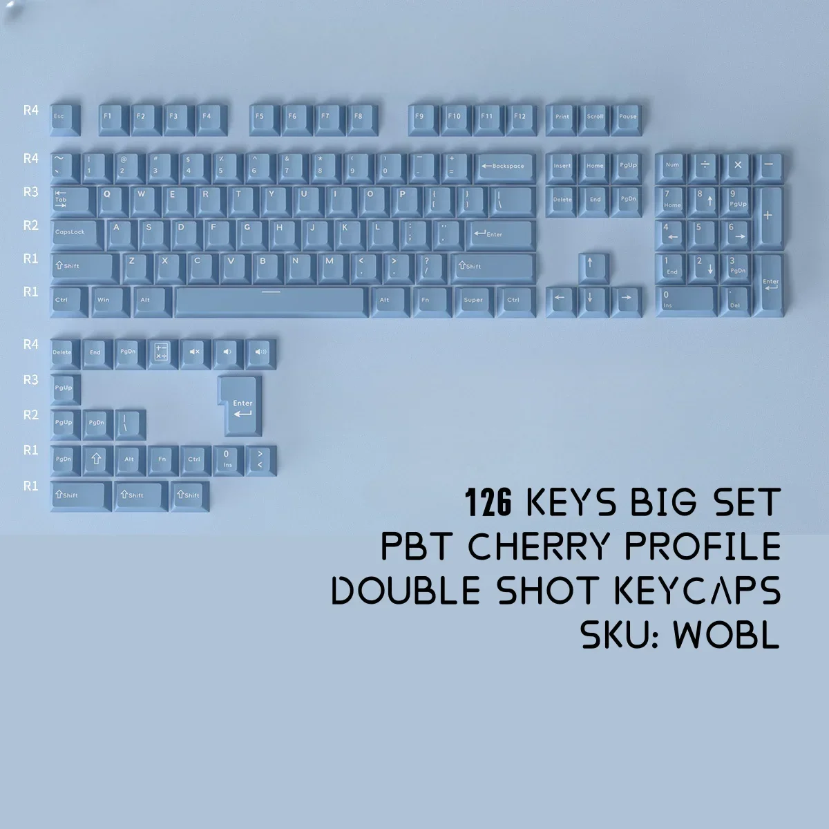 126 Keys PBT Keycaps White Pink WOB keycap Double Shot ISO Alice Layout Cherry Profile For Cherry MX Mechanical Keyboard