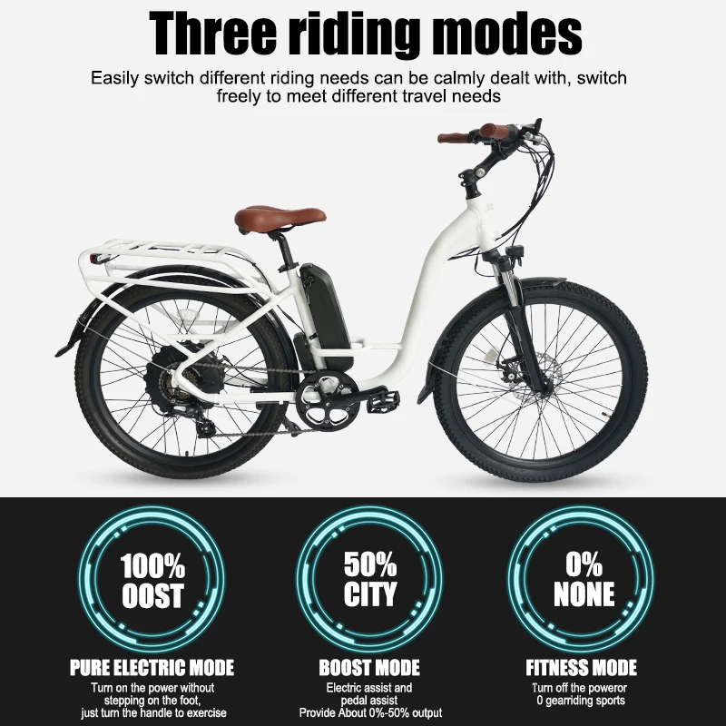 

Электровелосипед CEMOTO B40 750W 48V 15Ah 32 км/ч, 26-дюймовые широкие шины, городской электровелосипед для взрослых.