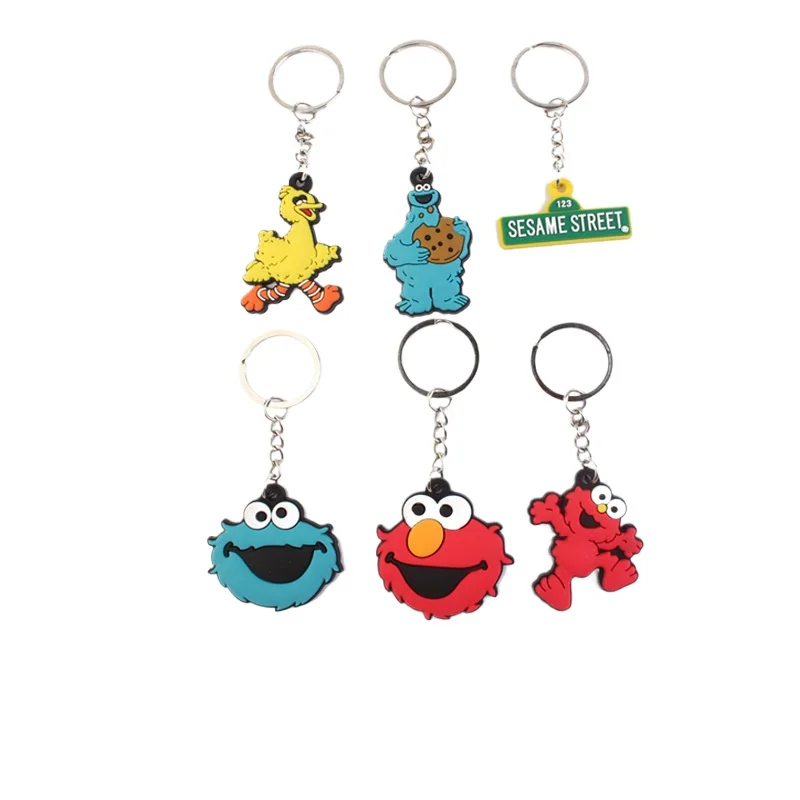 Sesame Street Anime Key Chain Cartoon Character,PVC Keychain,Backpack Pendant,Children's Accessories,Children's Birthday Gifts