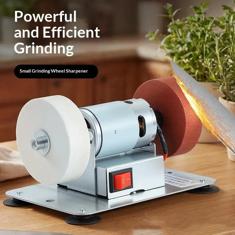 Mini Electric Bench Grinder Pure Copper Motor Dual Grinding Wheels Strong Power For DIY Sharpening Polishing Rust Removal