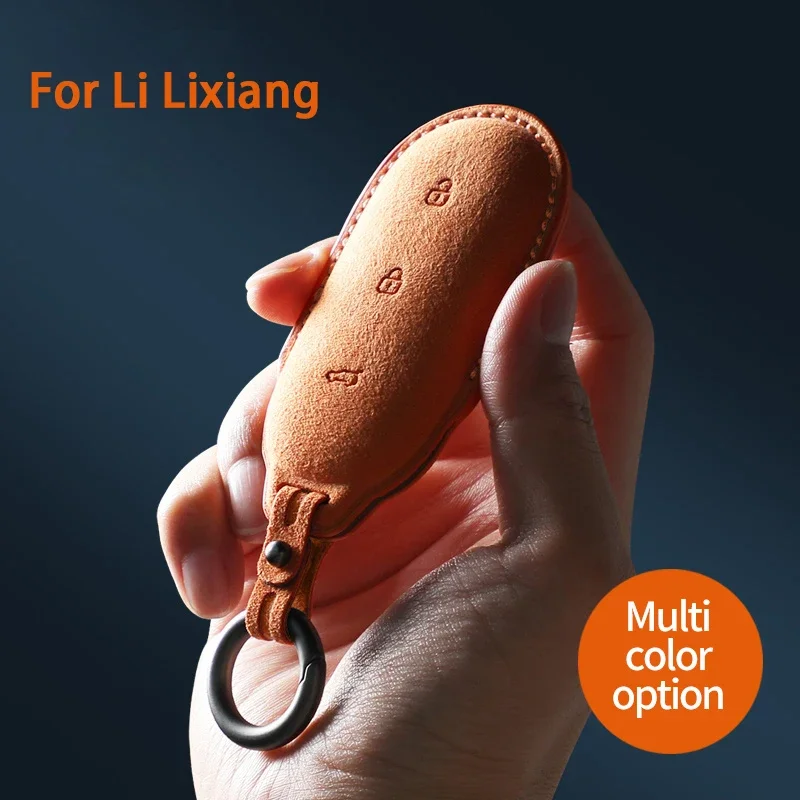 Top Suede Car Key Case Cover Shell for Li Lixiang LEADING IDEAL L7 L8 L9 2022 2023 Auto Smart Remote Holder Key Fob Accessories