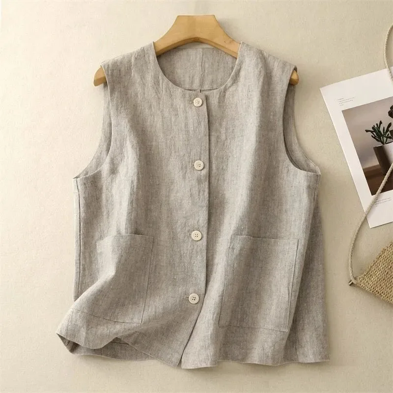 

2025 Ladies Vest Jacket Summer Temperament Korean Comfortable Female Waistcoat Coat Casual Fashion Joker Women Outwear