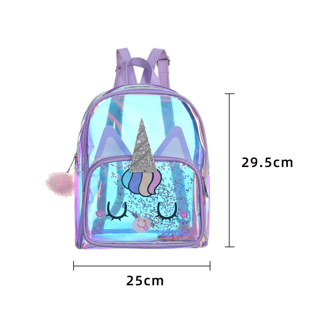 Mochila Infantil de Unicórnio Adorável para Crianças, Bolsa de Ombro Dupla, Mochila Escolar de Desenho Animado para Meninas, Uso Diário, Bolsa de Armazenamento para Viagem