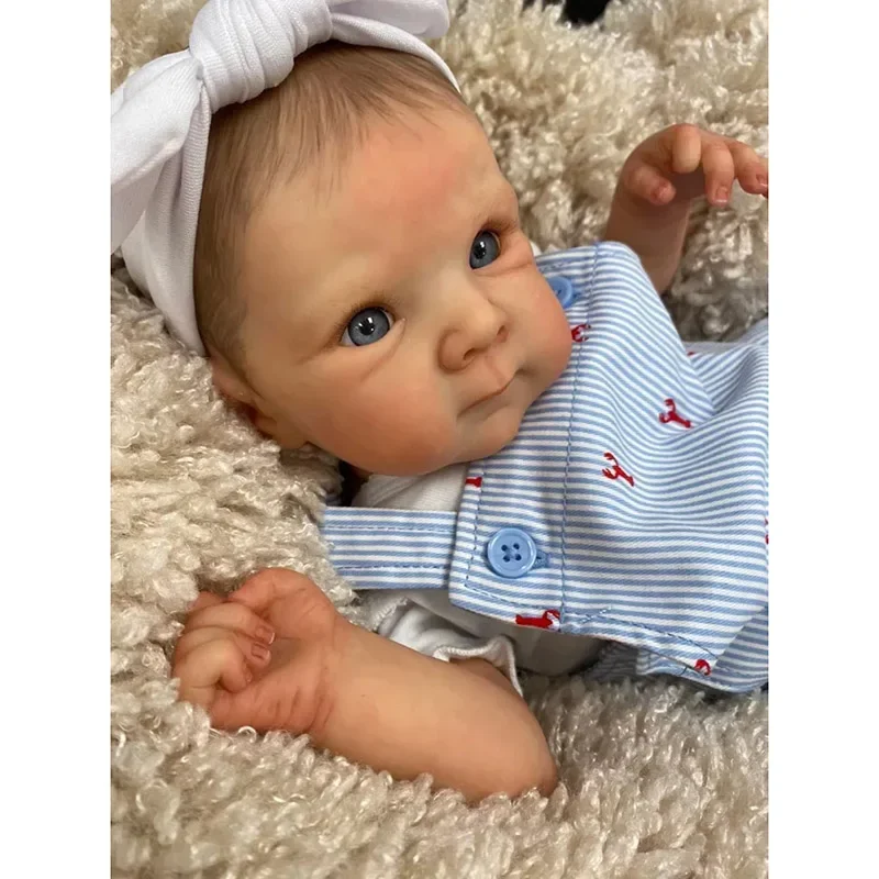 18inch Lifelike Full Body Girl Reborn Baby Bettie Newborn Cuddly Baby Multiple Layers Painting 3D Skin with Hand Draw Hair