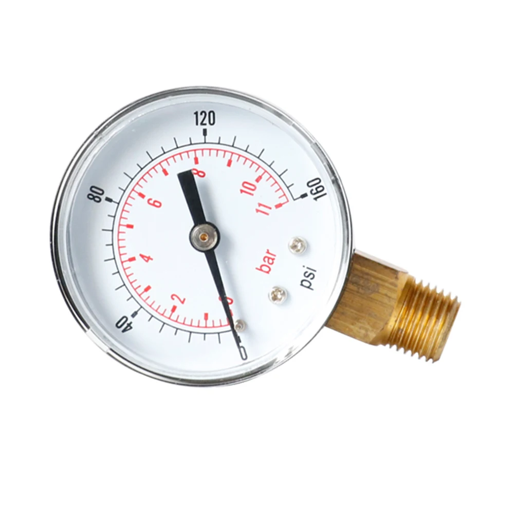 

0-160Psi 0- High Precision Npt Air Pressure Gauge Metal Case Mini Size For Oil Gas Measurement Tool
