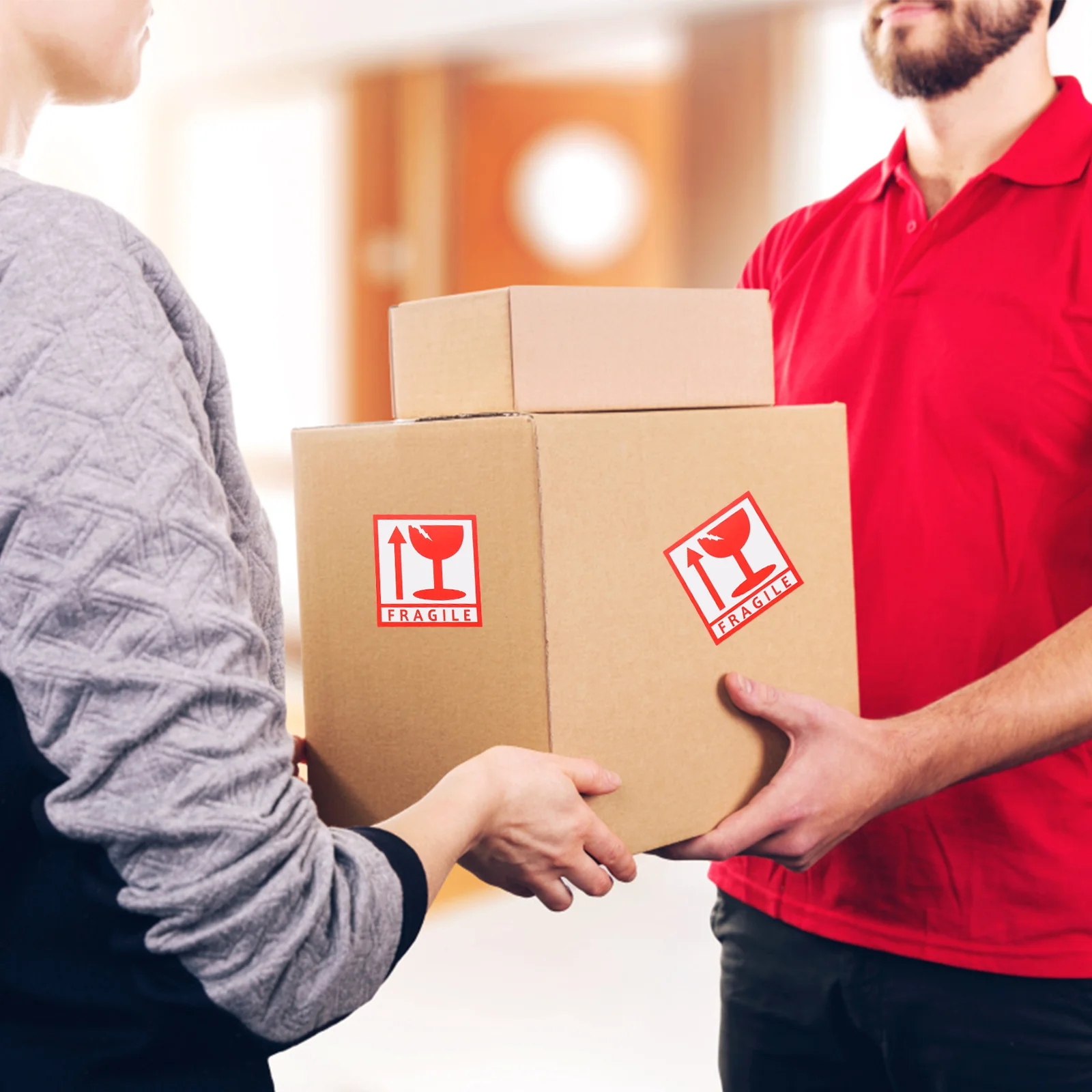 

1000pcs Fragile Product Labels Self-Adhesive Warning Label For Shipping Packing Moving Handle With Care Sticker File Folder