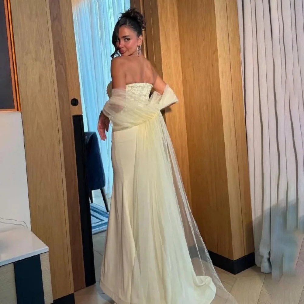 فستان سهرة رائع مزين بالدانتيل مخصص فستان حورية البحر الساحر للحفلات الراقصة أنيق بكشكشة فستان حفلات Fساتين Shres Fخمة 2025